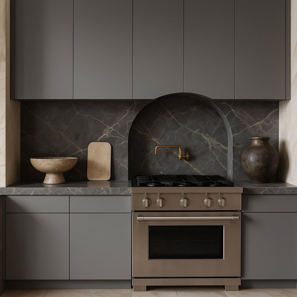 Cambridge Radiance Matte Grey Slab Wall Kitchen Cabinet - 30 in. W x 12 in. D x 30 in. H