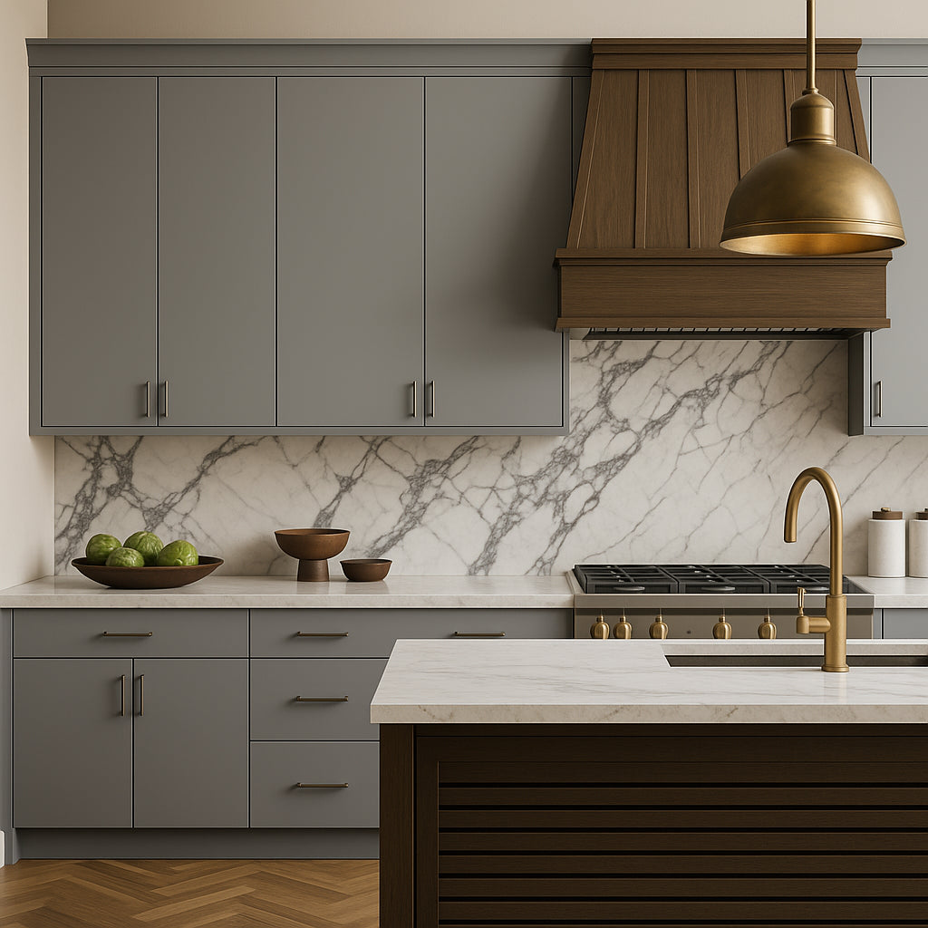 Cambridge Radiance Matte Grey Slab Wall Kitchen Cabinet - 30 in. W x 12 in. D x 30 in. H