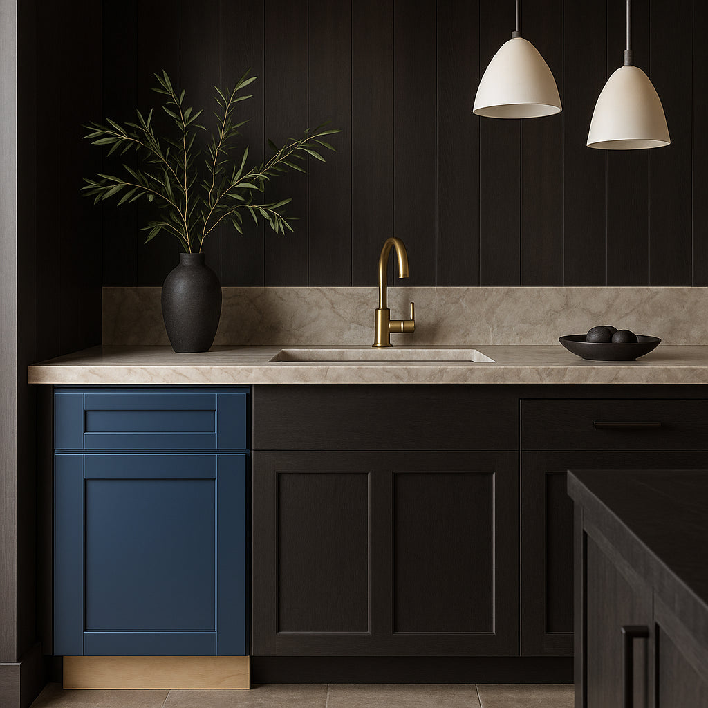 MILL'S PRIDE Valencia Blue Shaker Base Kitchen Cabinet - 21 in W x 24 in D x 34.5 in H