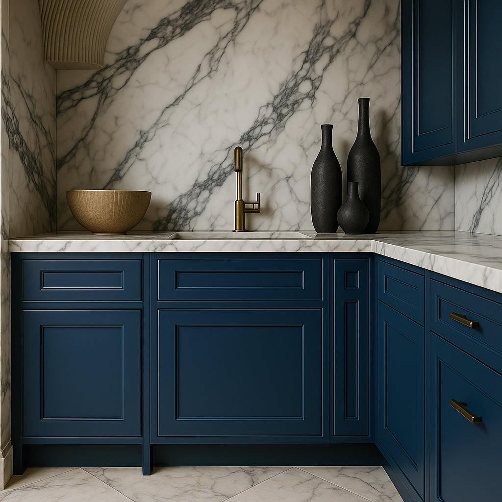 MILL'S PRIDE Valencia Blue Shaker Base Kitchen Cabinet - 21 in W x 24 in D x 34.5 in H