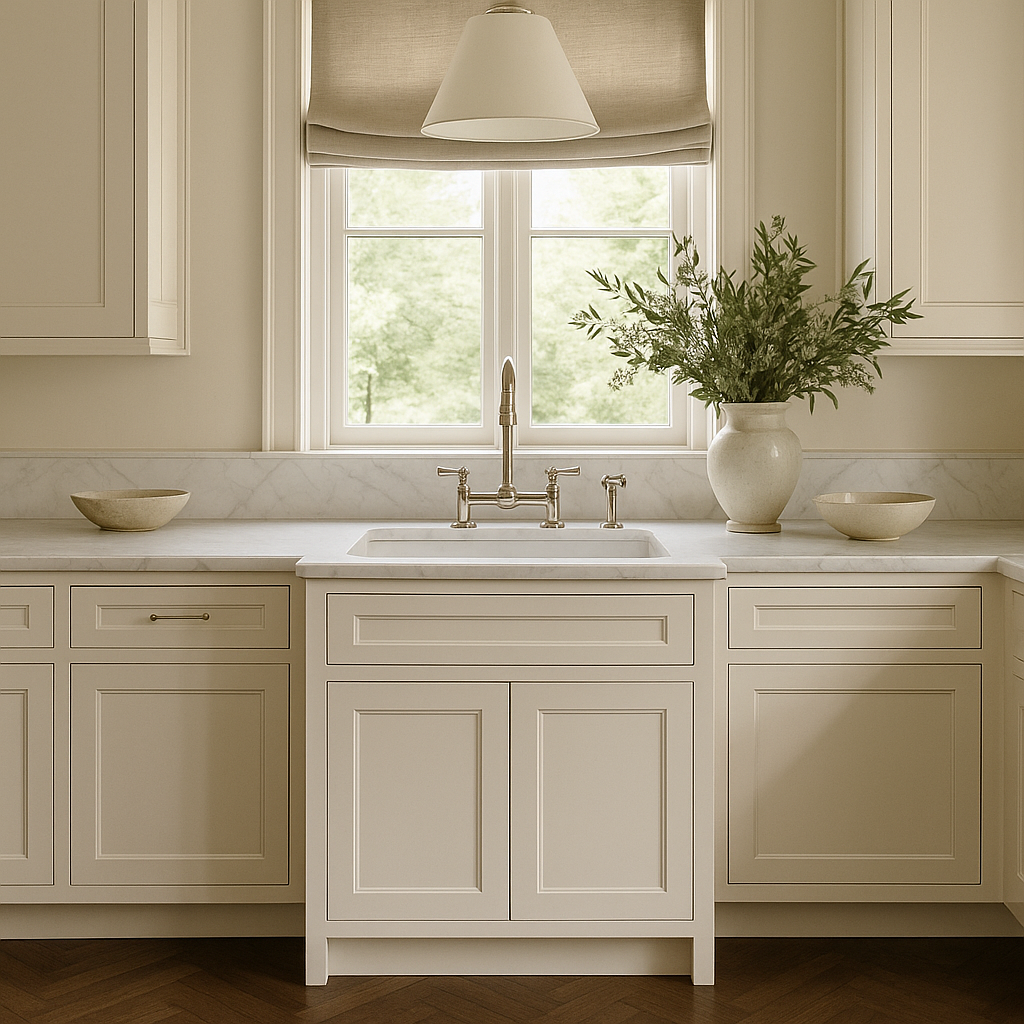 MILL'S PRIDE Richmond Verona White Plywood Shaker Sink Base Cabinet, 30 in W x 24 in D x 34.5 in H