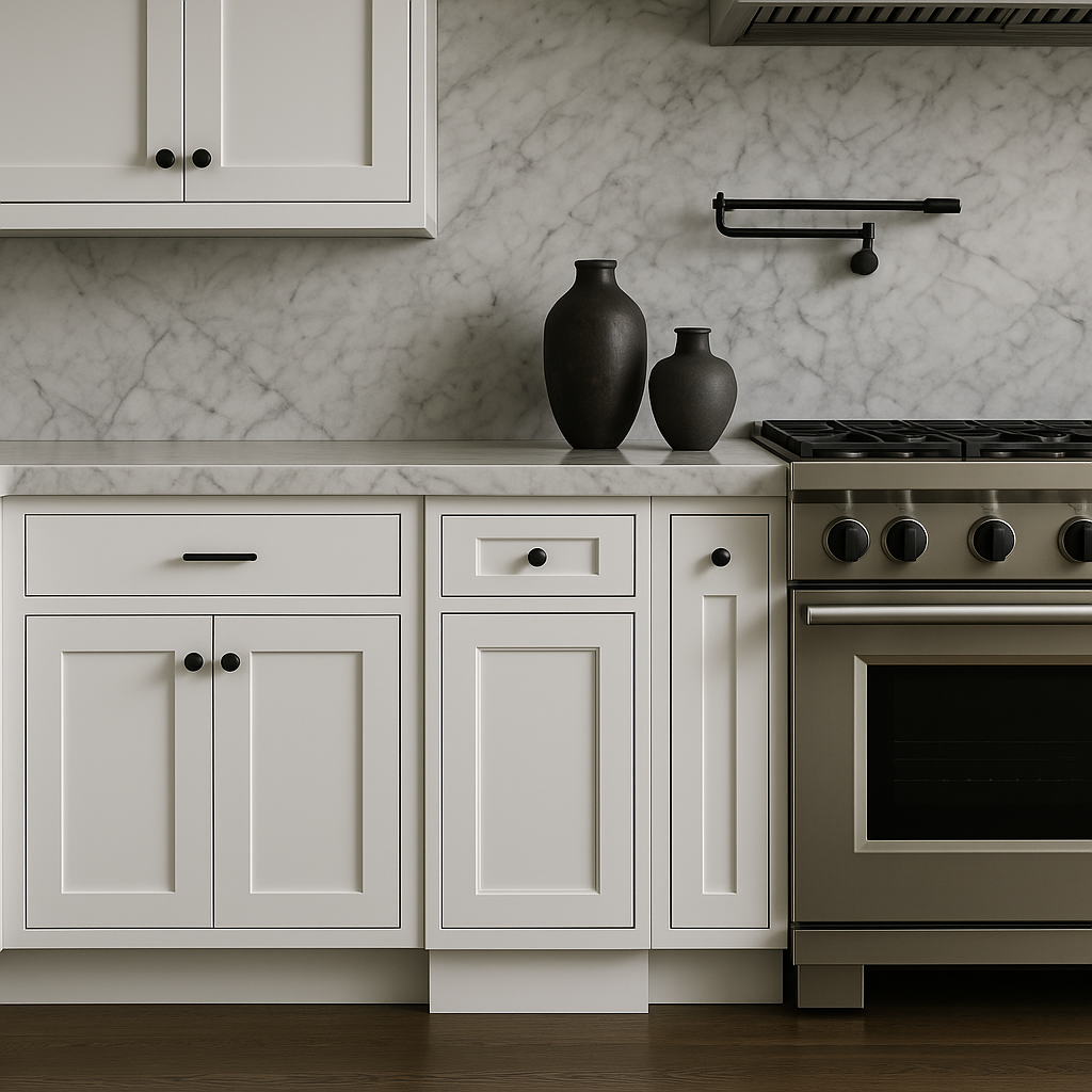 PELHAM & WHITE Keyport Shaker Satin White Kitchen Cabinet - Ready to Assemble