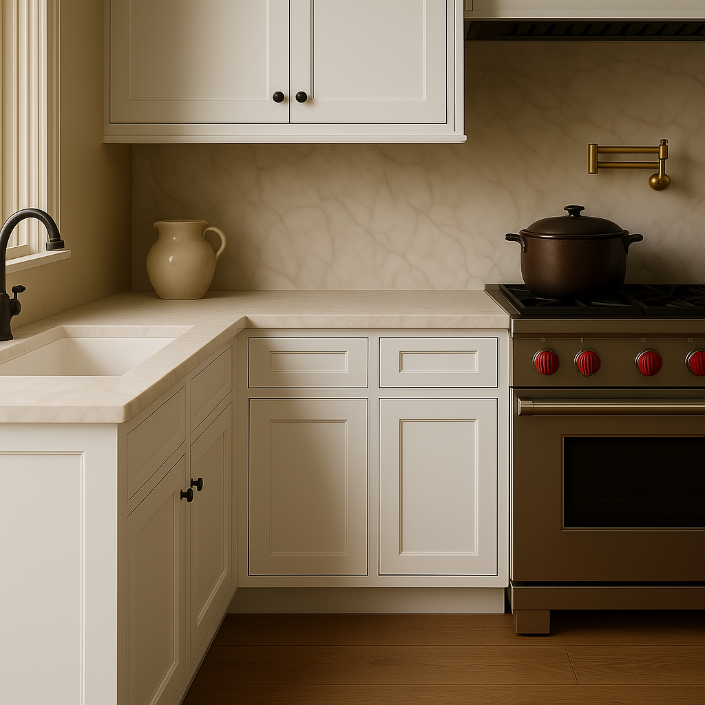 PELHAM & WHITE Keyport Shaker Satin White Kitchen Cabinet - Ready to Assemble