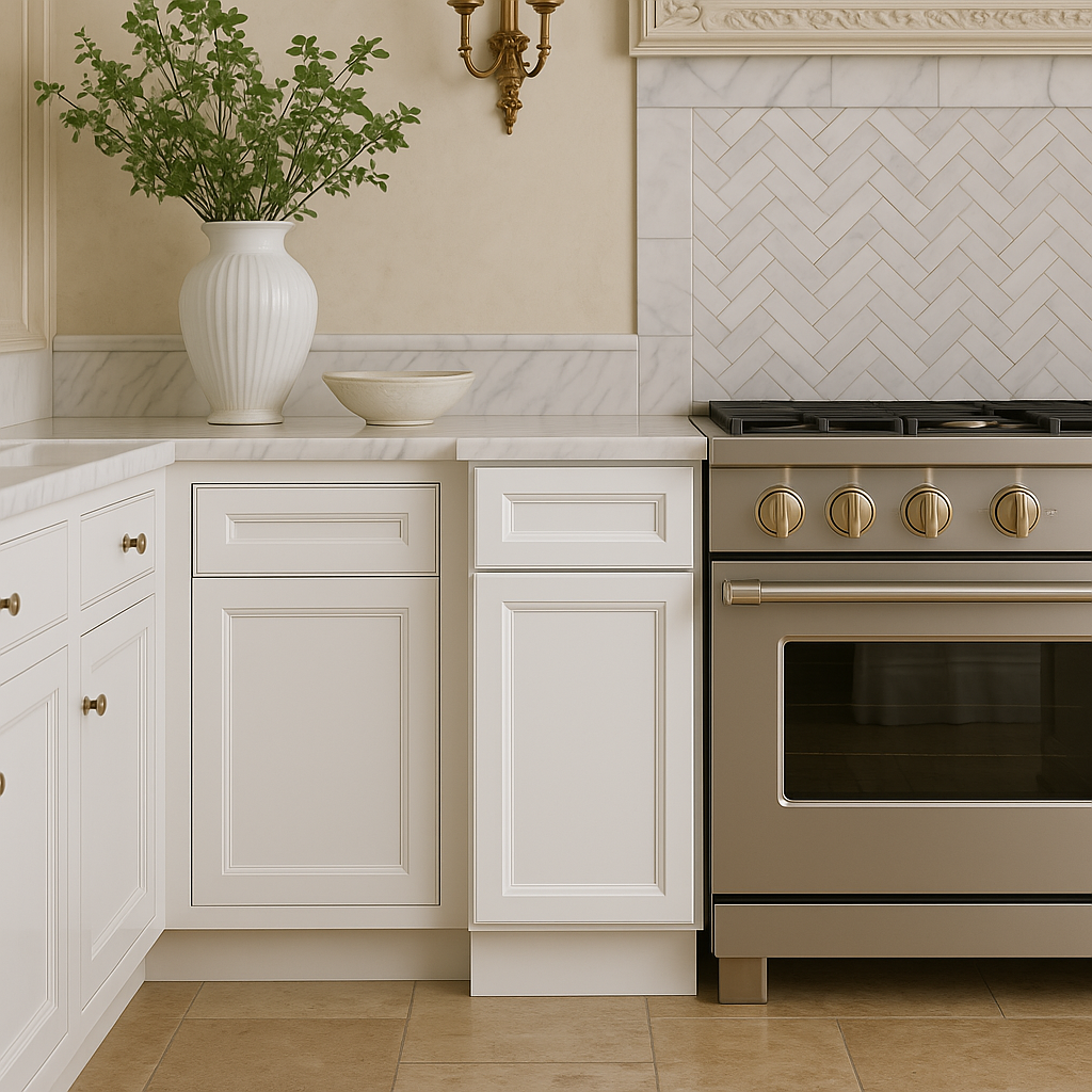 PELHAM & WHITE Keyport Shaker Satin White Kitchen Cabinet - Ready to Assemble