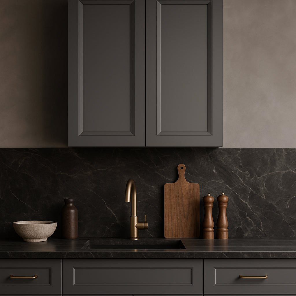 PELHAM & WHITE Keyport Shaker Wall Kitchen Cabinet, Charcoal, 27x12x30 in.