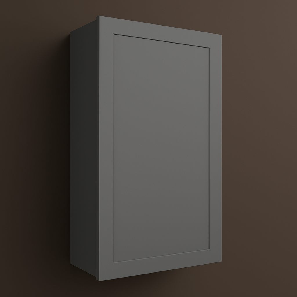 HOMEIBRO Shaker Gray Plywood Wall Cabinet, 21 in. W x 12 in. D x 42 in. H, Ready to Assemble
