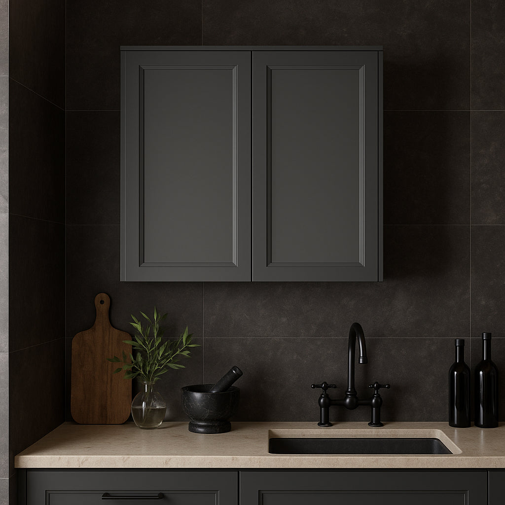 PELHAM & WHITE Keyport Shaker Wall Kitchen Cabinet, Charcoal, 30x12x30 in.