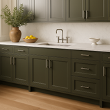 Hampton Bay Avondale Shaker Sink Base Kitchen Cabinet, Fern Green, 33x24x34.5 in.