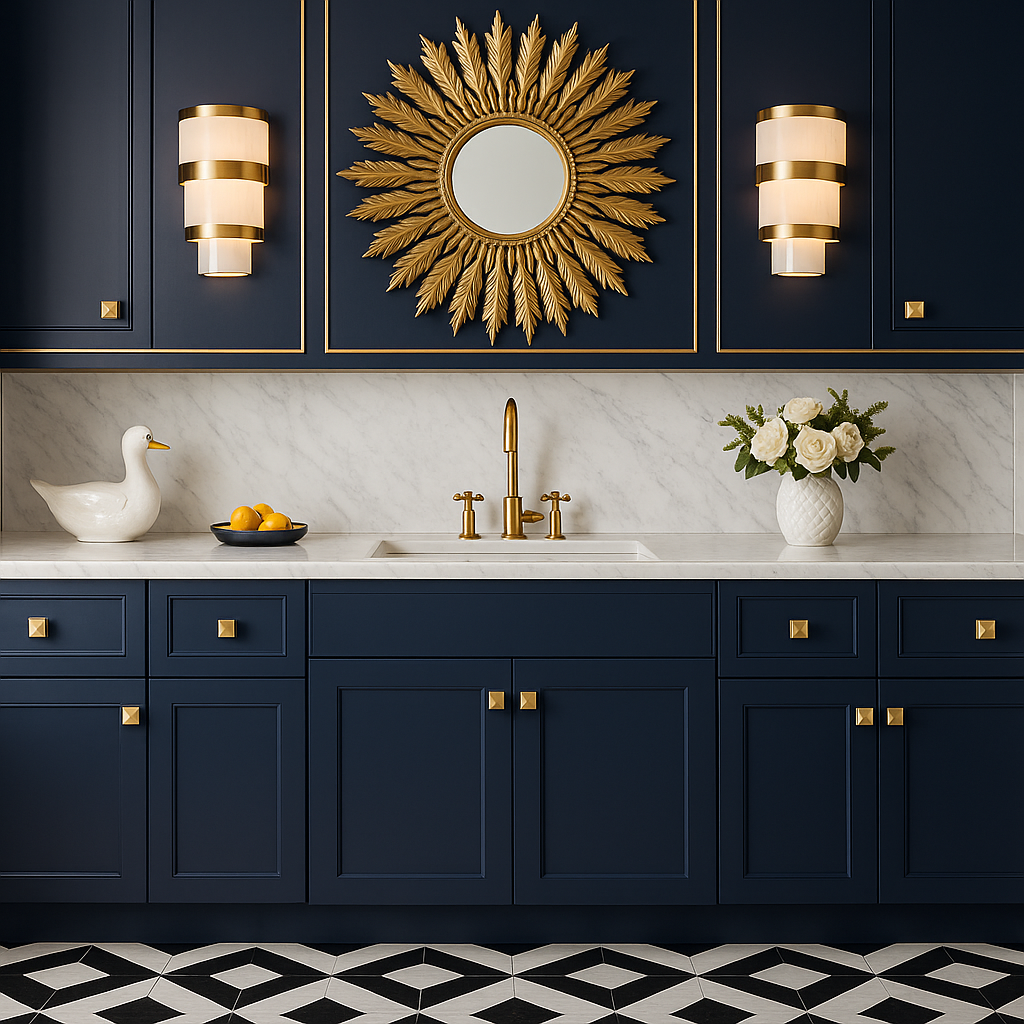 Hampton Bay Ink Blue Shaker Sink Base Cabinet - 33" W x 24" D x 34.5" H
