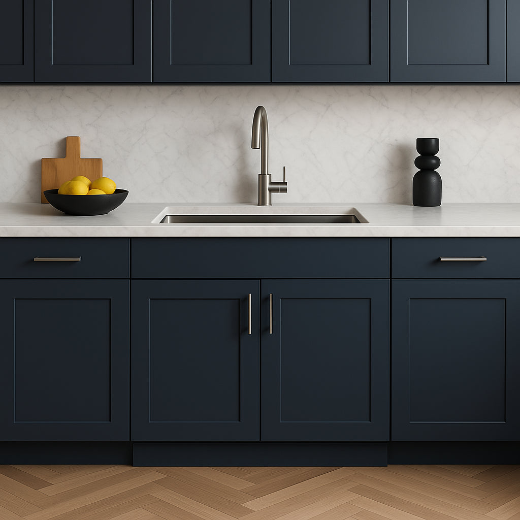 Hampton Bay Ink Blue Shaker Sink Base Cabinet - 33" W x 24" D x 34.5" H