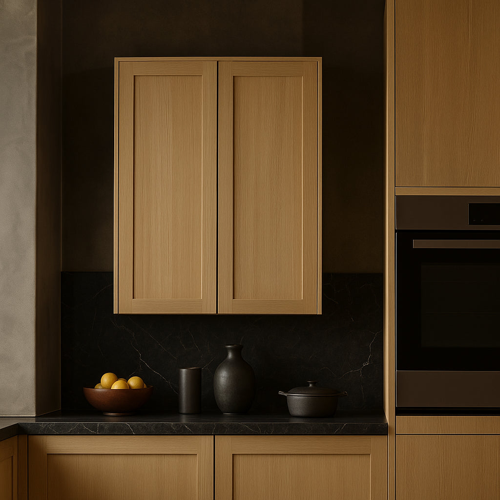 Hampton Bay Avondale 30" Shaker Wall Kitchen Cabinet in White Oak