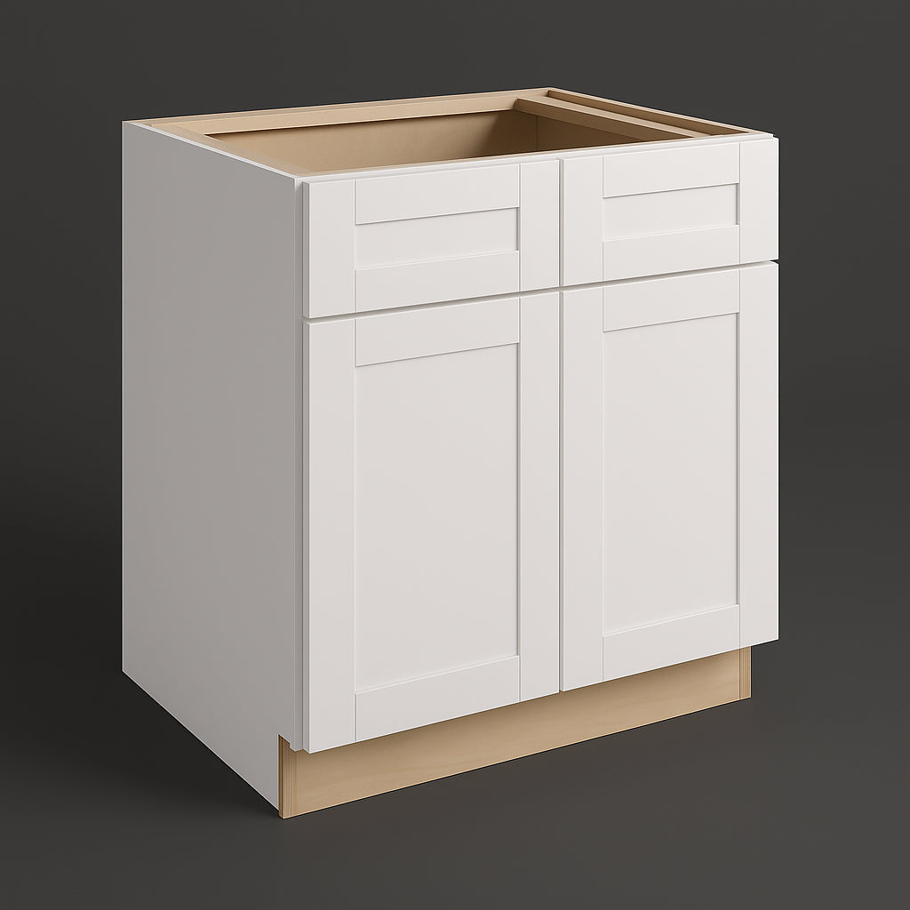 MILL'S PRIDE Richmond Verona White Plywood Shaker Sink Base Cabinet, 36 in W x 24 in D x 34.5 in H