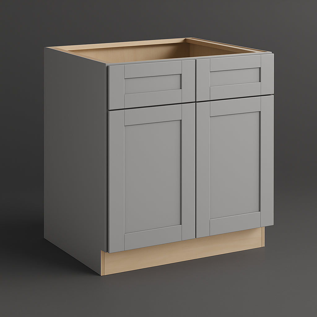 MILL'S PRIDE Richmond Vesuvius Gray Plywood Shaker Sink Base Cabinet - 36 in W x 24 in D x 34.5 in H