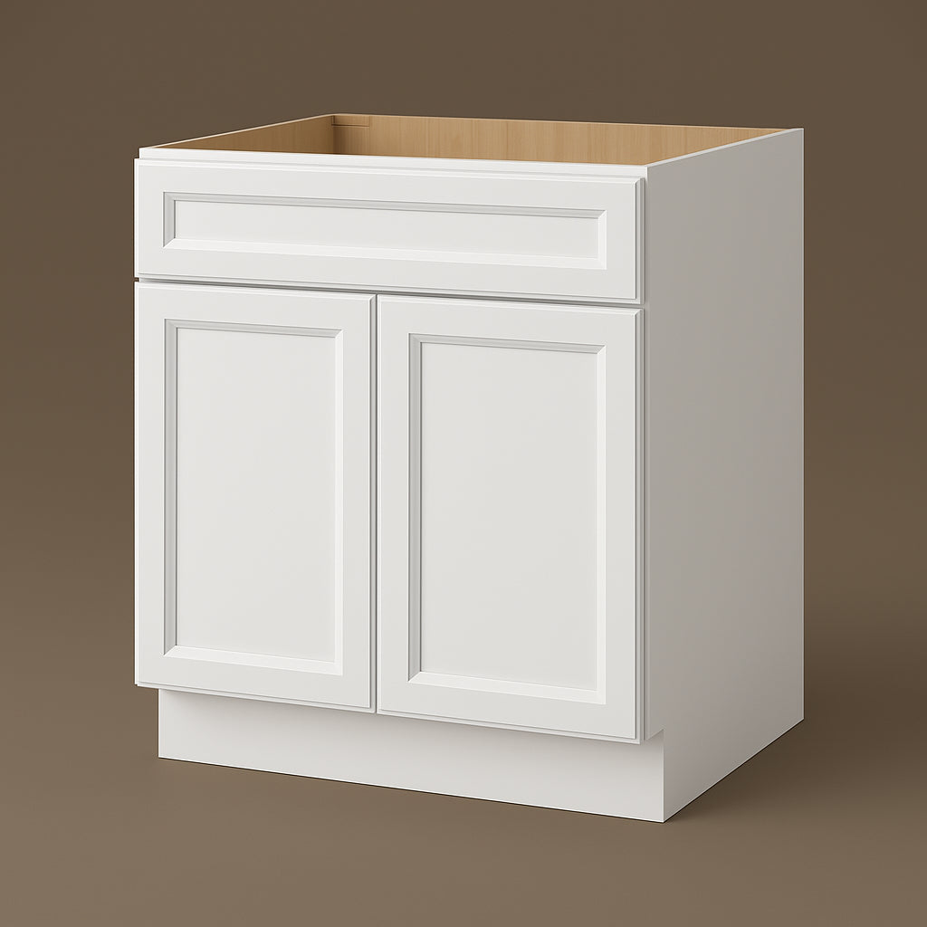 PELHAM & WHITE Keyport Shaker 30 in. Sink Base Cabinet in White