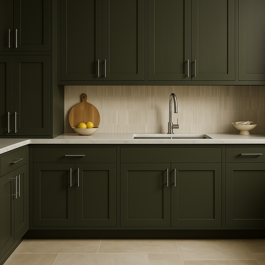 Hampton Bay Avondale Shaker Sink Base Kitchen Cabinet, Fern Green, 36x24x34.5 in.