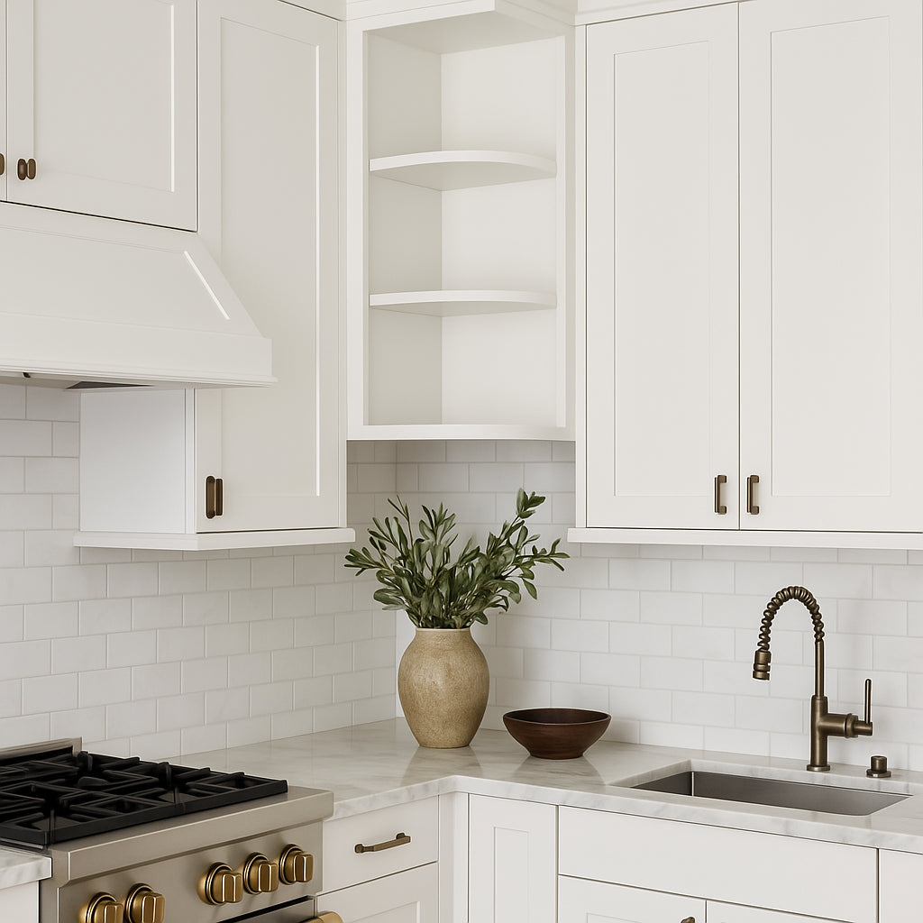 Bremen Cabinetry Shaker Wall End Open Shelf Cabinet, White, Ready to Assemble
