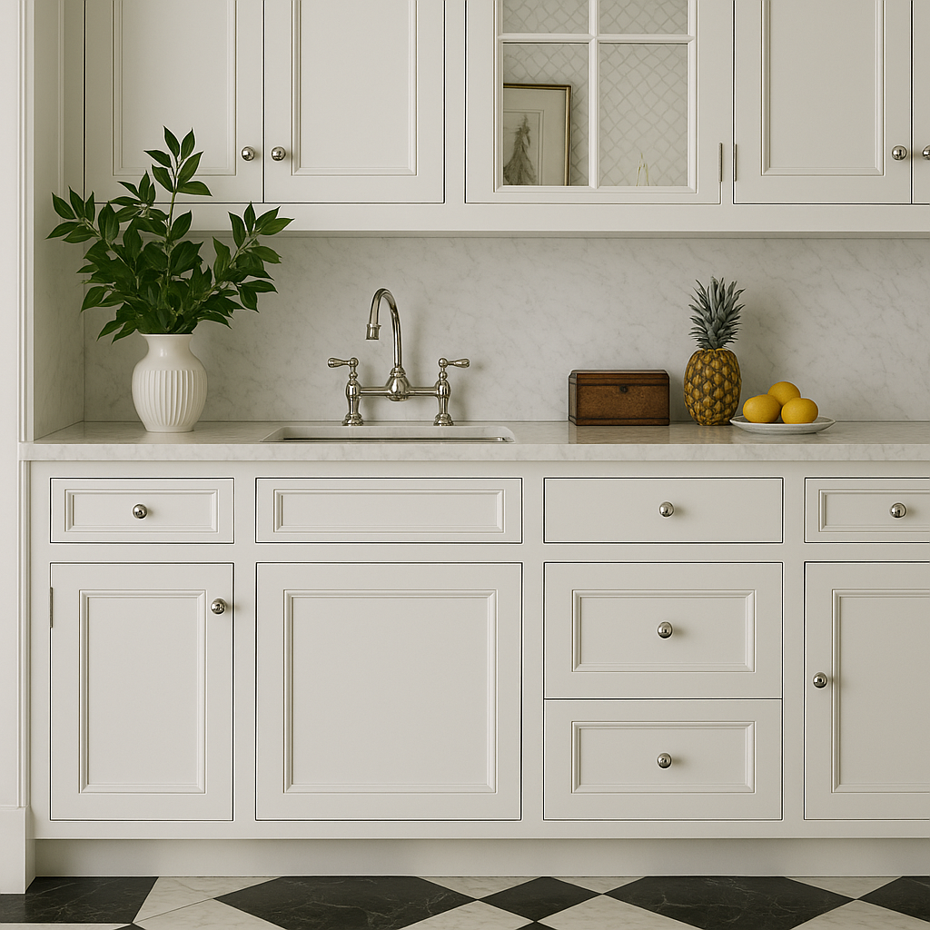 PELHAM & WHITE Keyport Shaker White Plywood Kitchen Cabinet - Tool-Free Assembly