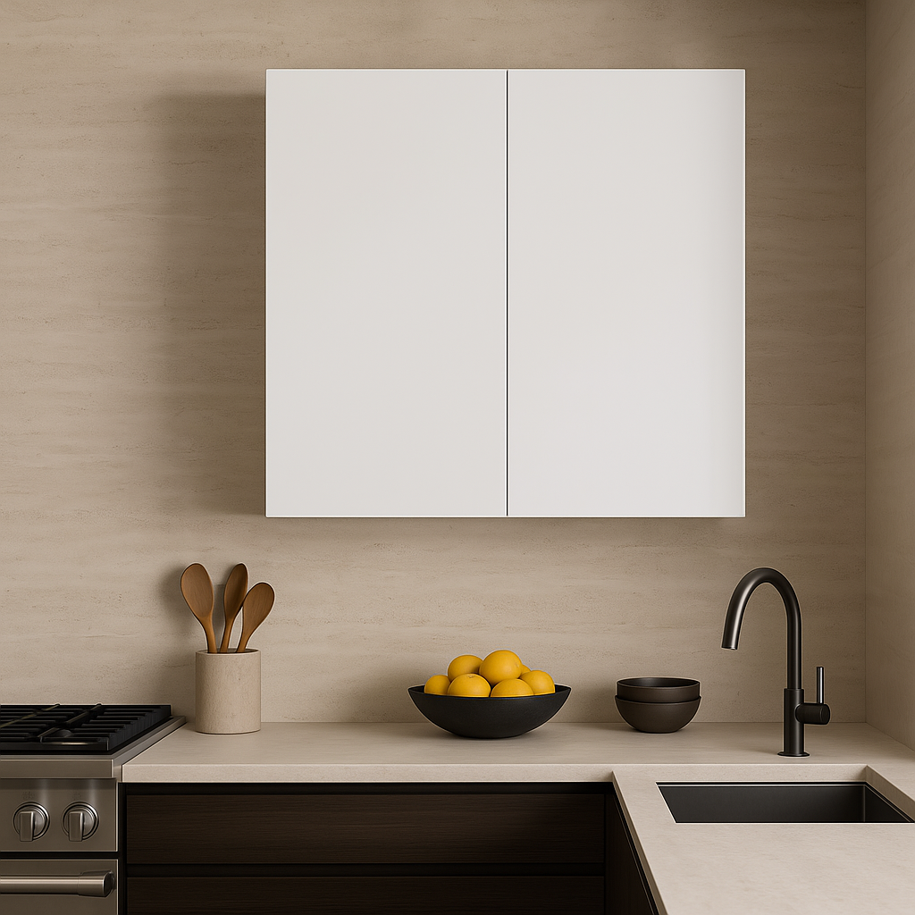 Cambridge Radiance Ready-to-Assemble Slab Wall Kitchen Cabinet in White Gloss