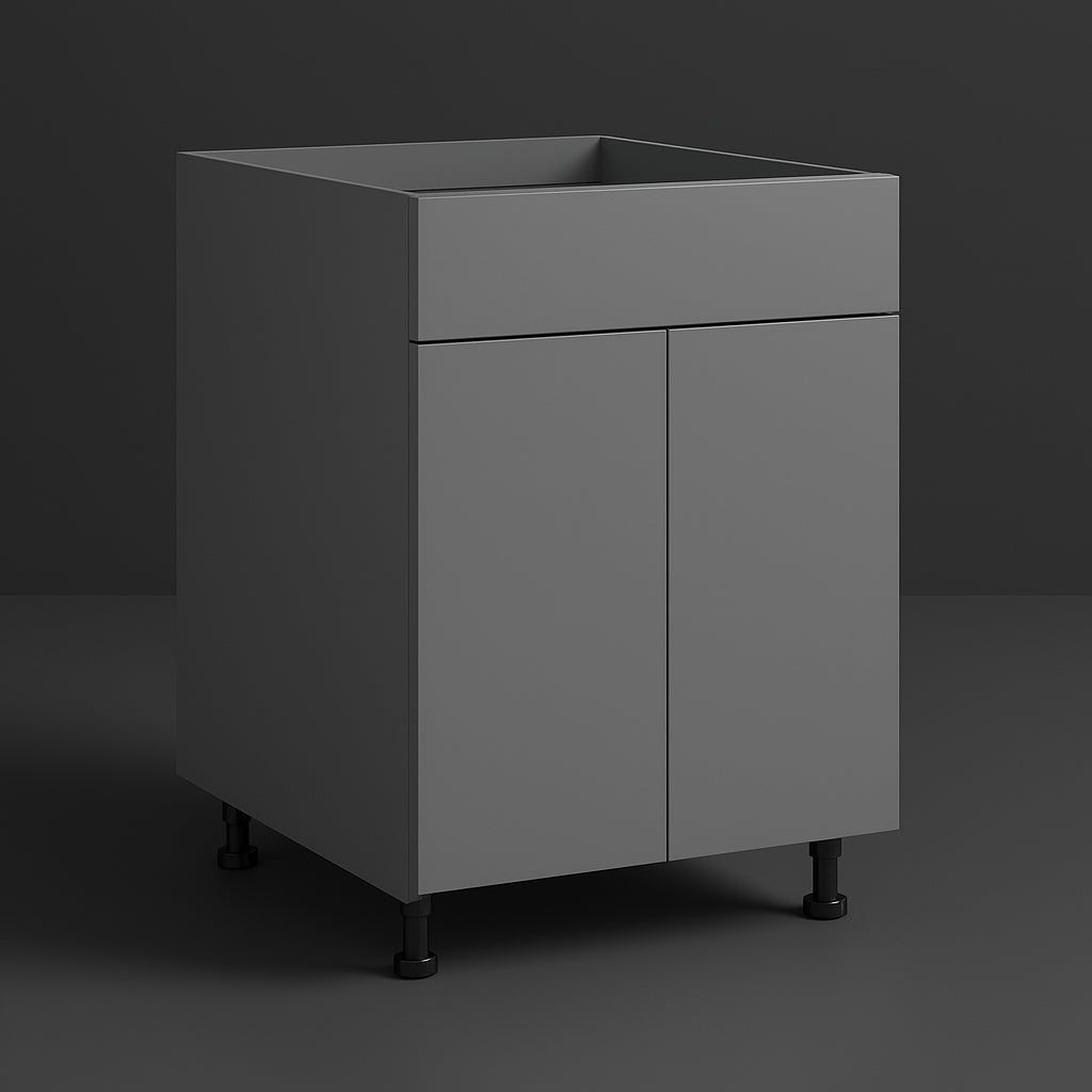 Cambridge Radiance Matte Grey Slab Sink Base Cabinet - 36 in. W x 24 in. D x 34.5 in. H