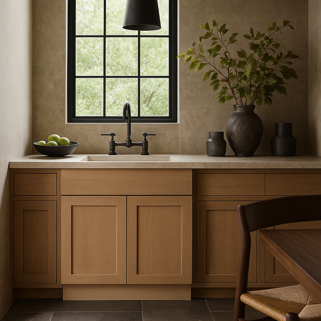 Hampton Bay Avondale 33" Shaker Sink Base Cabinet in White Oak