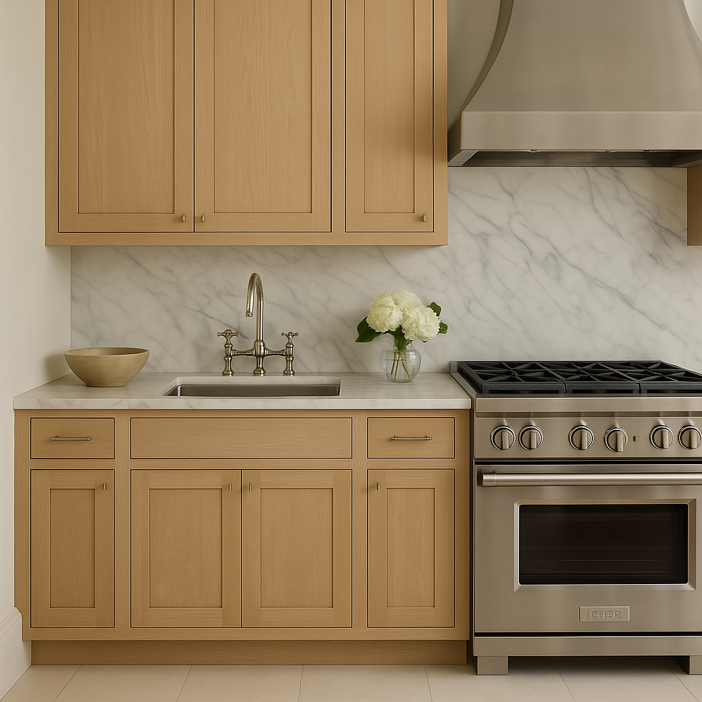 Hampton Bay Avondale 33" Shaker Sink Base Cabinet in White Oak