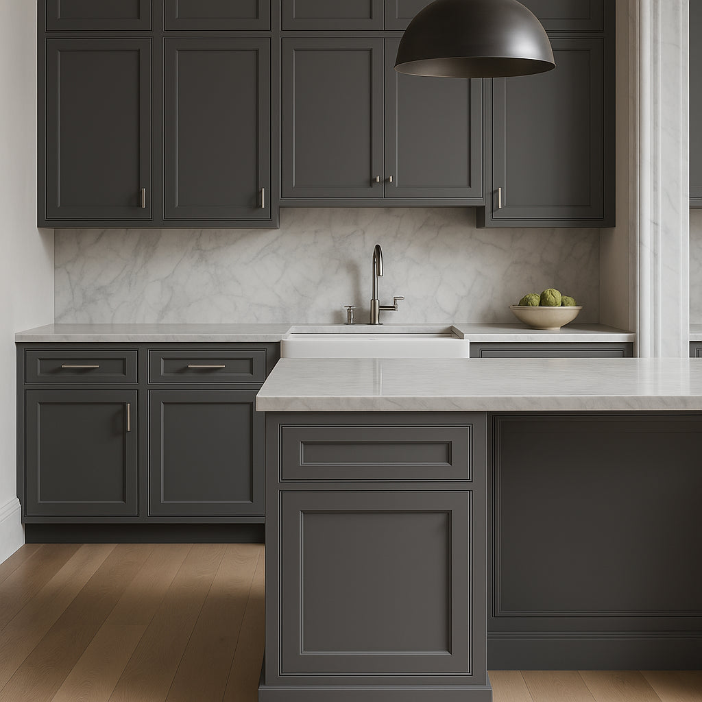 PELHAM & WHITE Keyport Shaker Charcoal Base Kitchen Cabinet - 24 in. W x 24 in. D x 34.5 in. H