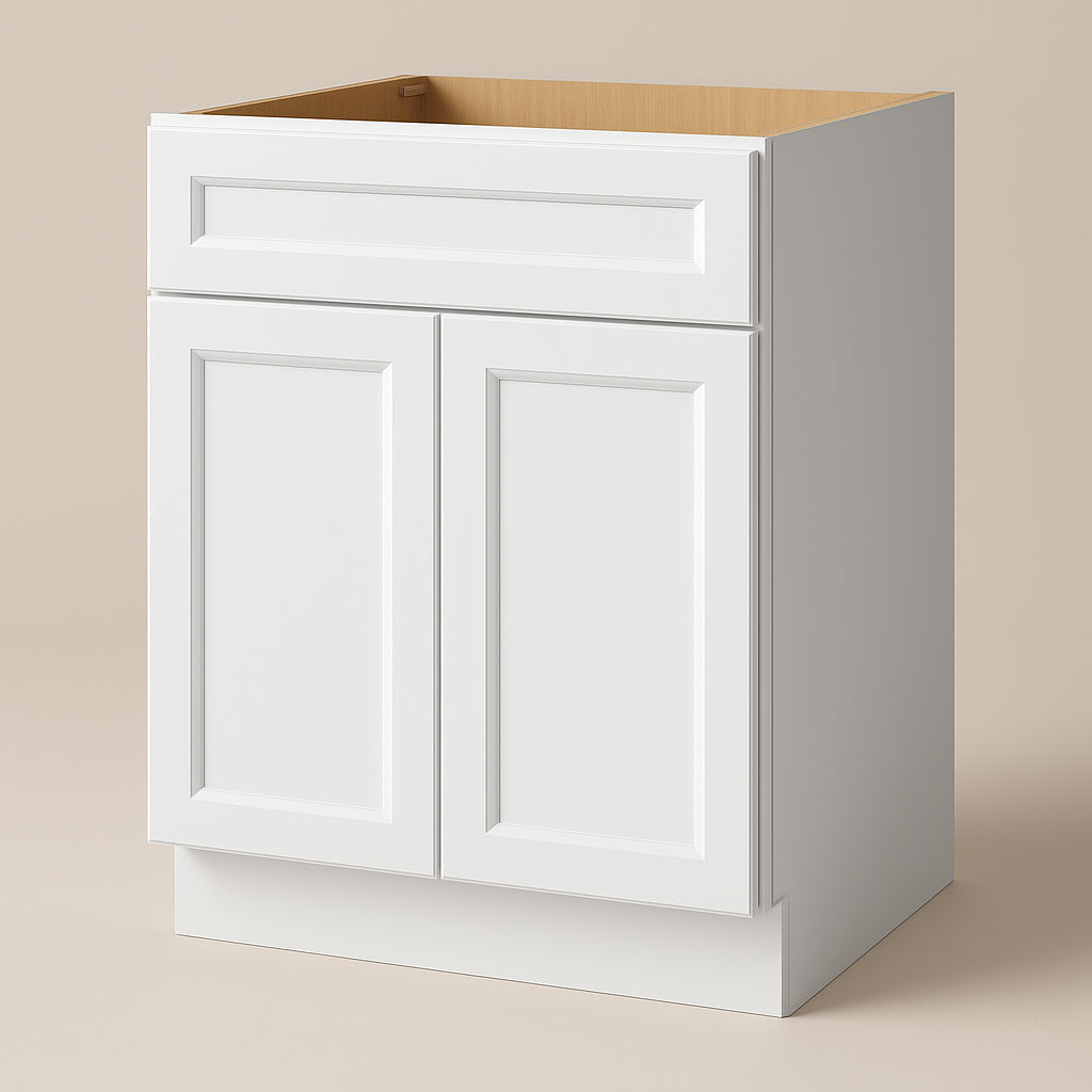 PELHAM & WHITE Keyport Shaker White Plywood Kitchen Cabinet, Tool-Free Assembly
