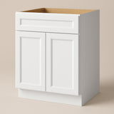 PELHAM & WHITE Keyport Shaker White Plywood Kitchen Cabinet, Tool-Free Assembly