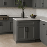 PELHAM & WHITE Keyport Shaker Charcoal Base Kitchen Cabinet - Tool-Free Assembly