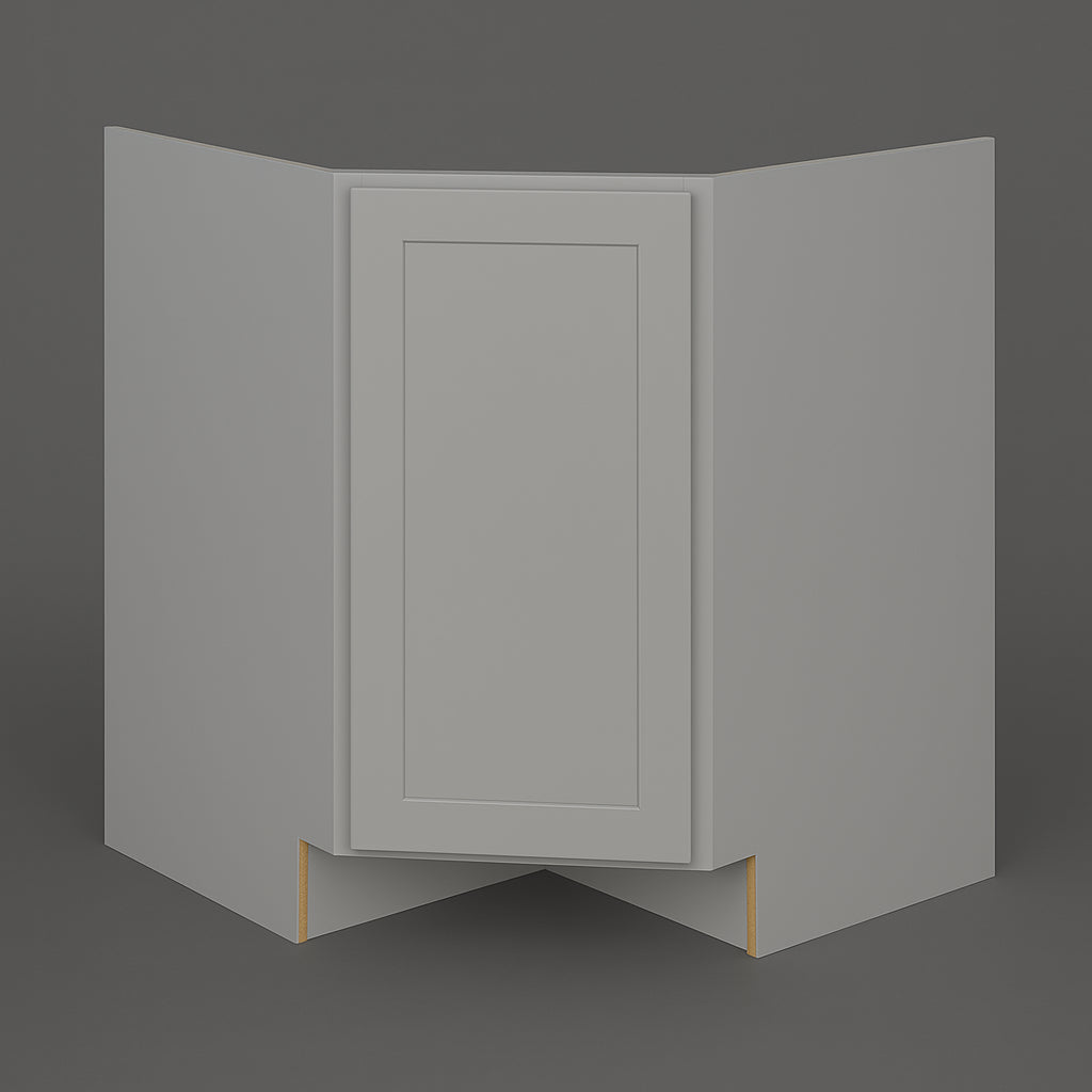 Hampton Bay Cambridge Gray Shaker Ready to Assemble Corner Sink Base Cabinet (36 in. W x 24.5 in. D x 34.5 in. H)