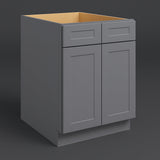 HOMEIBRO Shaker Grey Plywood Sink Base Cabinet - 30-in W X 24-in D X 34.5-in H