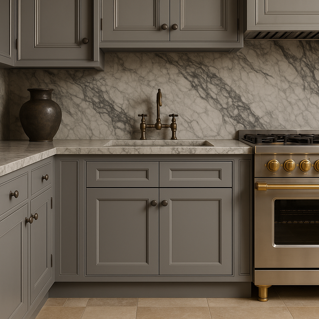 HOMEIBRO Shaker Grey Plywood Sink Base Cabinet - 30-in W X 24-in D X 34.5-in H