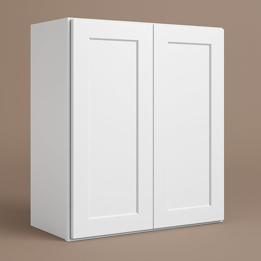 HOMEIBRO Shaker White Plywood Wall Cabinet, 33x12x30 Inches, Ready to Assemble