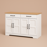 FUNKOL White MDF Kitchen Cabinet with 2 Drawers and 4 Doors