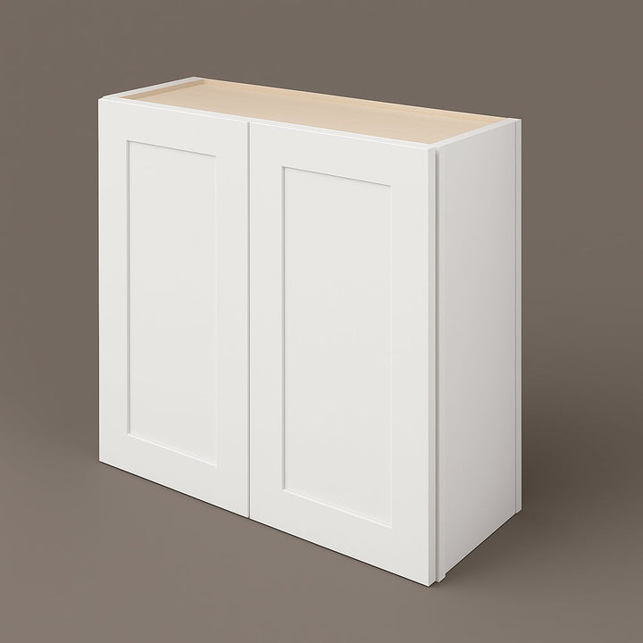 Plywell Shaker Double Door Wall Cabinet with Adjustable Shelves, White