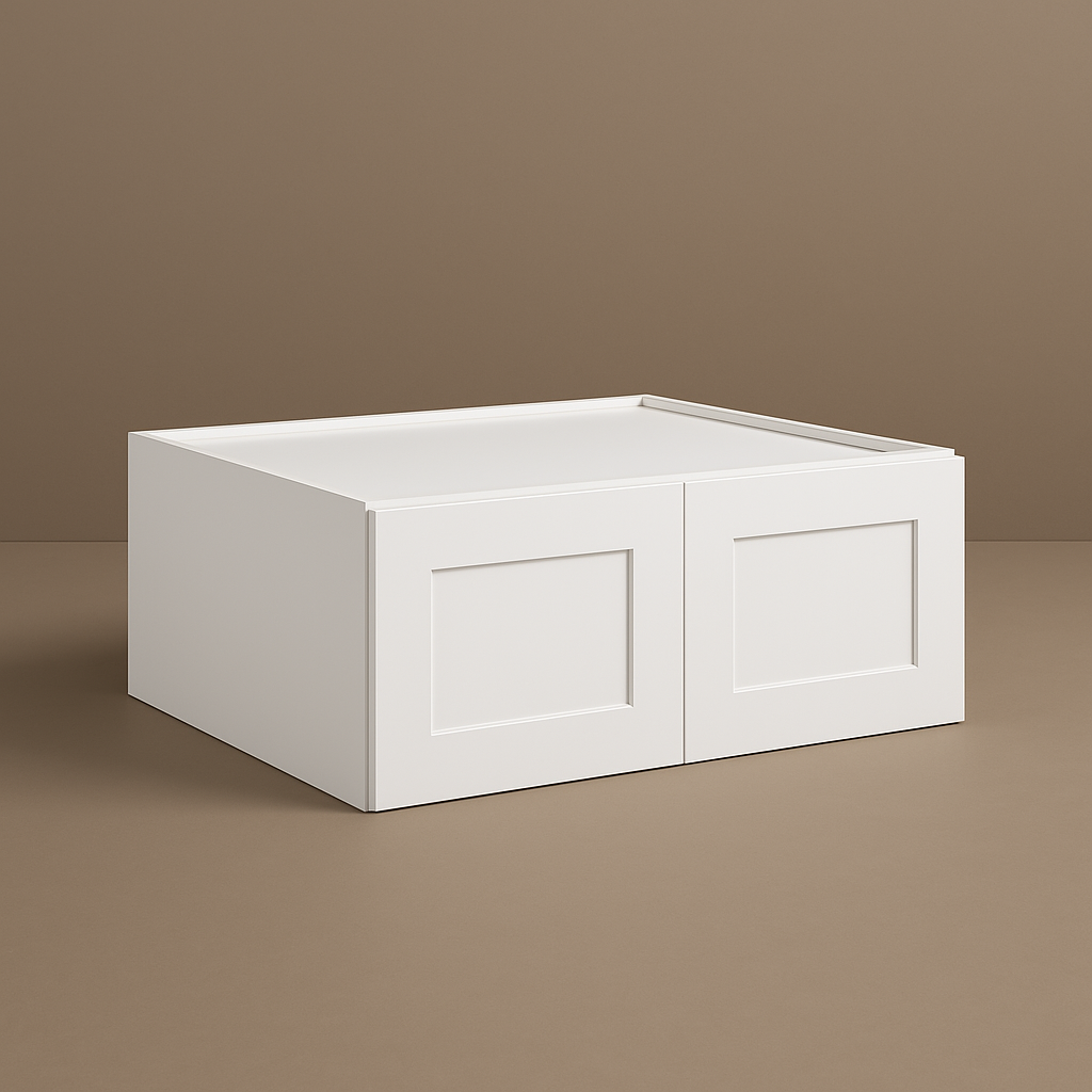 Plywell Shaker High Double Door Wall Cabinet, Ready to Assemble, White
