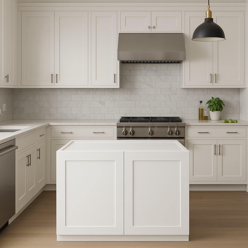 Plywell Shaker High Double Door Wall Cabinet, Ready to Assemble, White