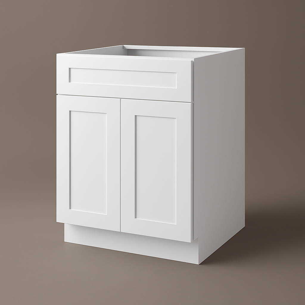 Plywell Ready to Assemble Shaker Base Cabinet with 2-Door and 1 Drawer in White