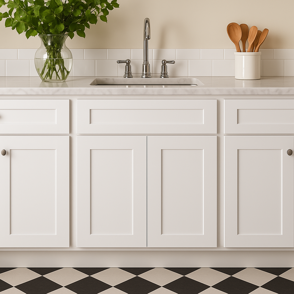 Plywell Ready to Assemble Shaker Base Cabinet with 2-Door and 1 Drawer in White