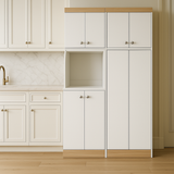 Inval Ready to Assemble Kitchen Storage Utility Cabinet in White and Vienes Oak