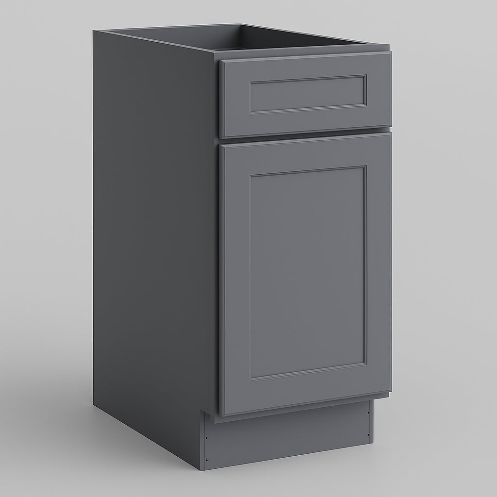 HOMEIBRO Shaker Gray Base Kitchen Cabinet with Drawer and Door