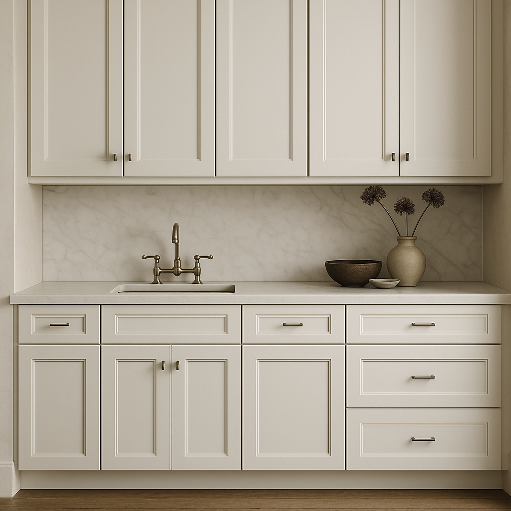 Plywell Shaker Sink Base Cabinet, Ready to Assemble, White