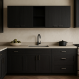 Aoibox Black Wall Mount Kitchen Cabinet with Shelves - 59 in. W x 12.4 in. D x 23.6 in. H