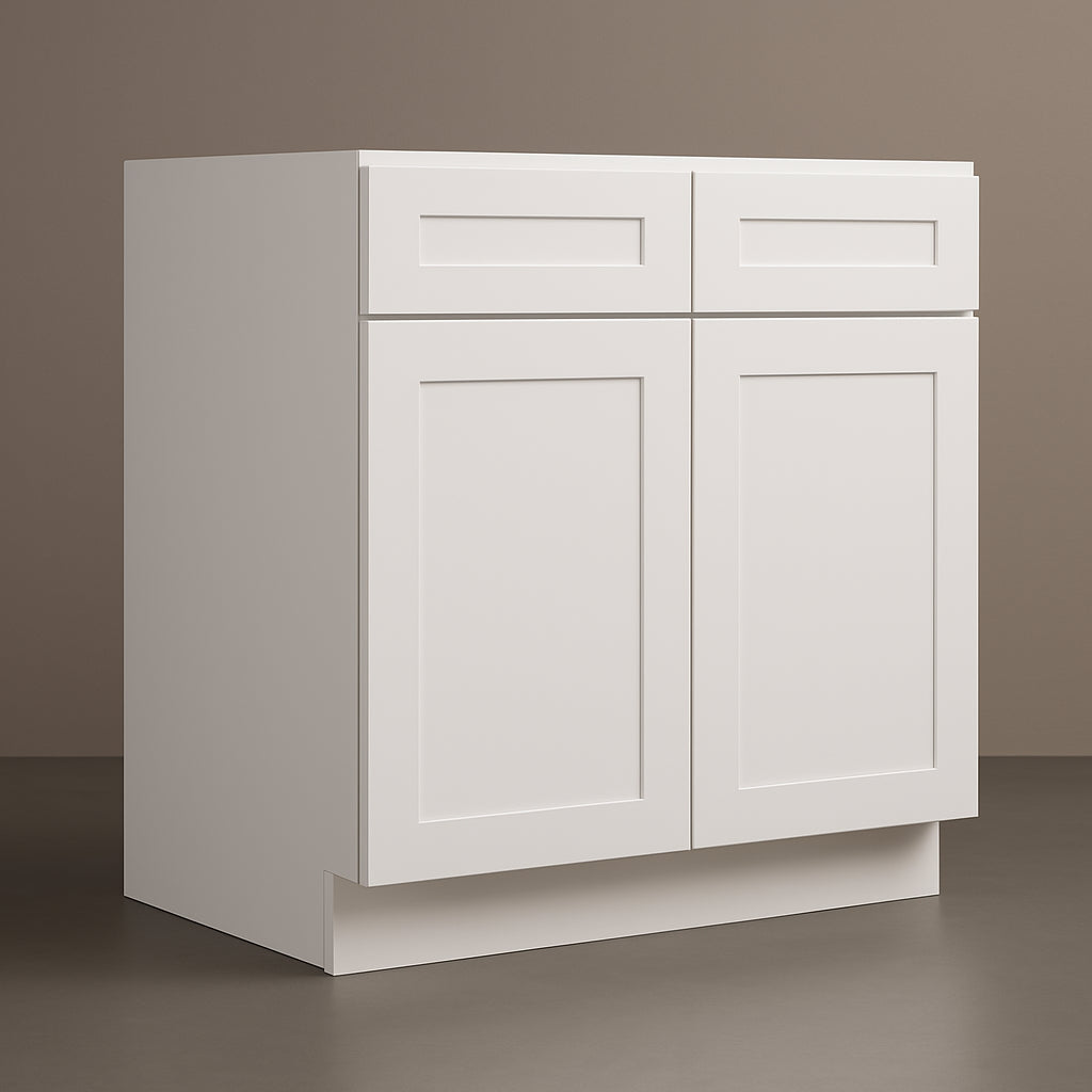 HOMEIBRO Shaker Dove Plywood Sink Base Cabinet - 36" W x 24" D x 34.5" H