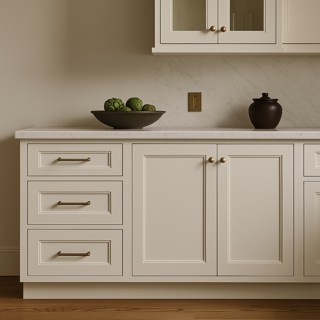 CASAINC White Shaker 3-Drawer Base Cabinet, Ready to Assemble