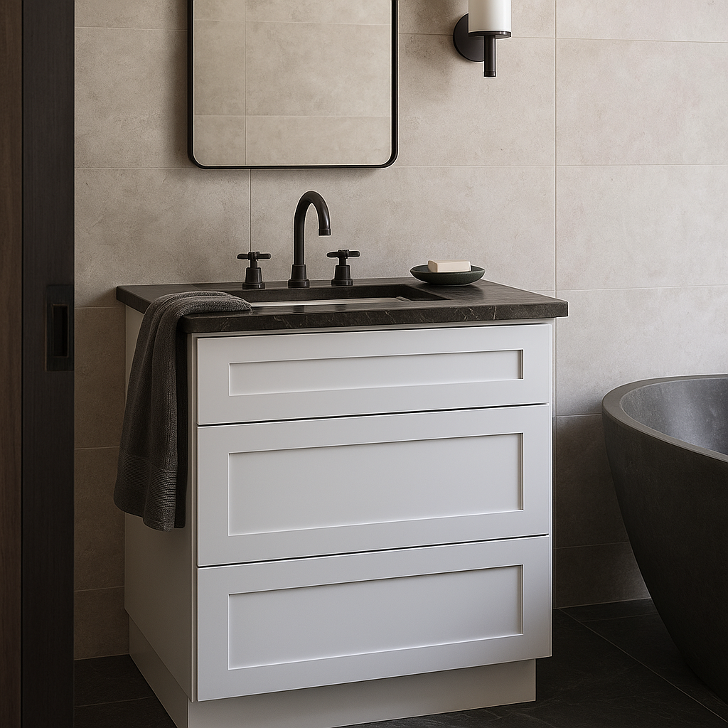WOWOW 21" White Soft-Close Bathroom Cabinet with Plywood Construction