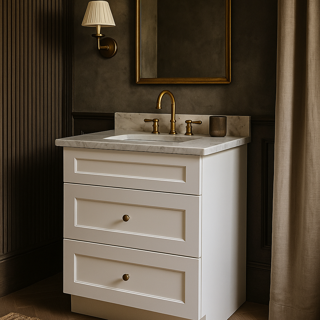 WOWOW 21" White Soft-Close Bathroom Cabinet with Plywood Construction
