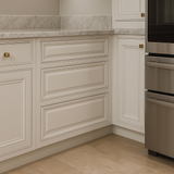 CASAINC 24" Pearl White Kitchen Cabinet with 3 Drawers - Durable Plywood Construction