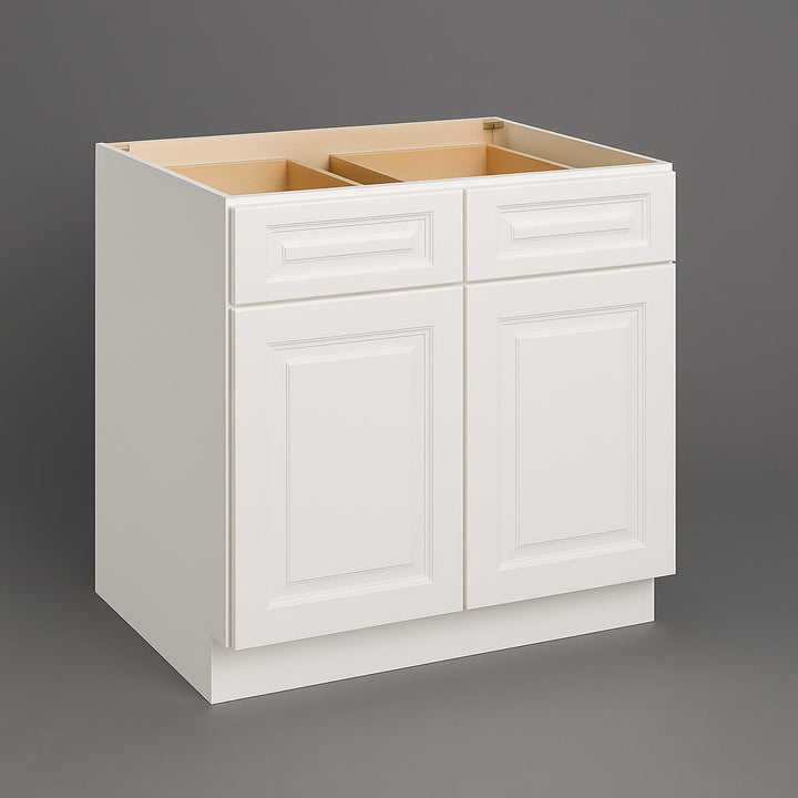 CASAINC 36" Glacier White Kitchen Base Cabinet with 2 Drawers