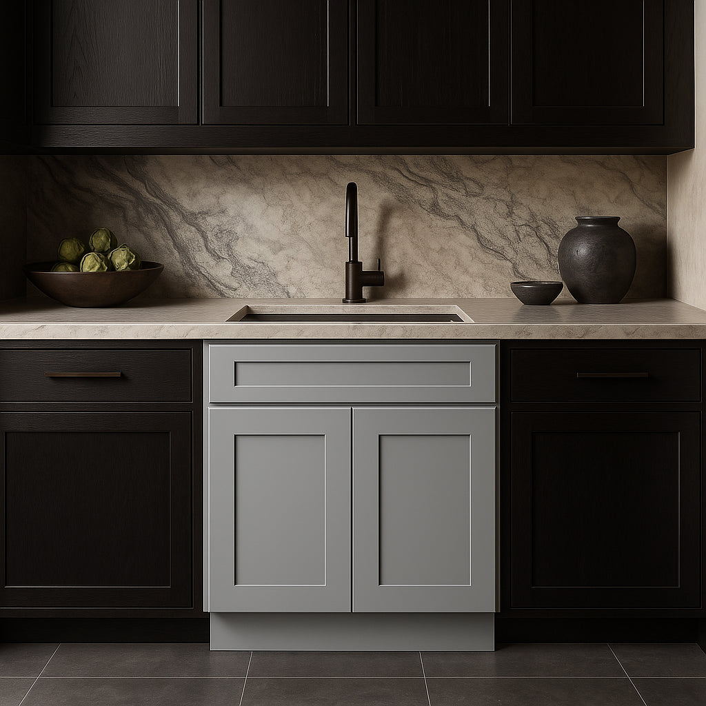 CASAINC 30" Dove Grey Kitchen Cabinet with Drawer - Durable Plywood Construction